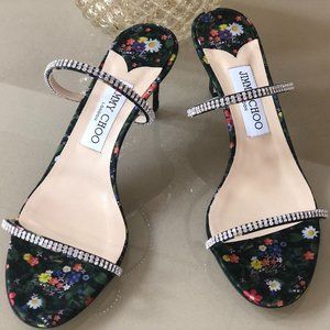 Jimmy Choo Brea Crystal Floral Sandals